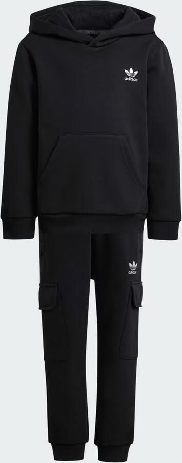 Adidas Originals Essential Trefoil Overhead Tracksuit Children Zwart Kind Zwart - Foto 4