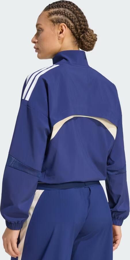 Adidas Hyperglam 3-Stripes Color Block Woven Sportshirt met Korte Rits - Foto 5