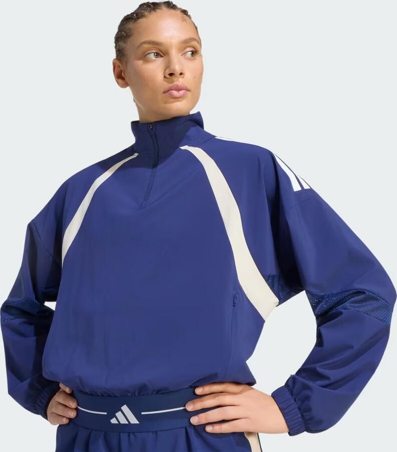 Adidas Hyperglam 3-Stripes Color Block Woven Sportshirt met Korte Rits - Foto 2