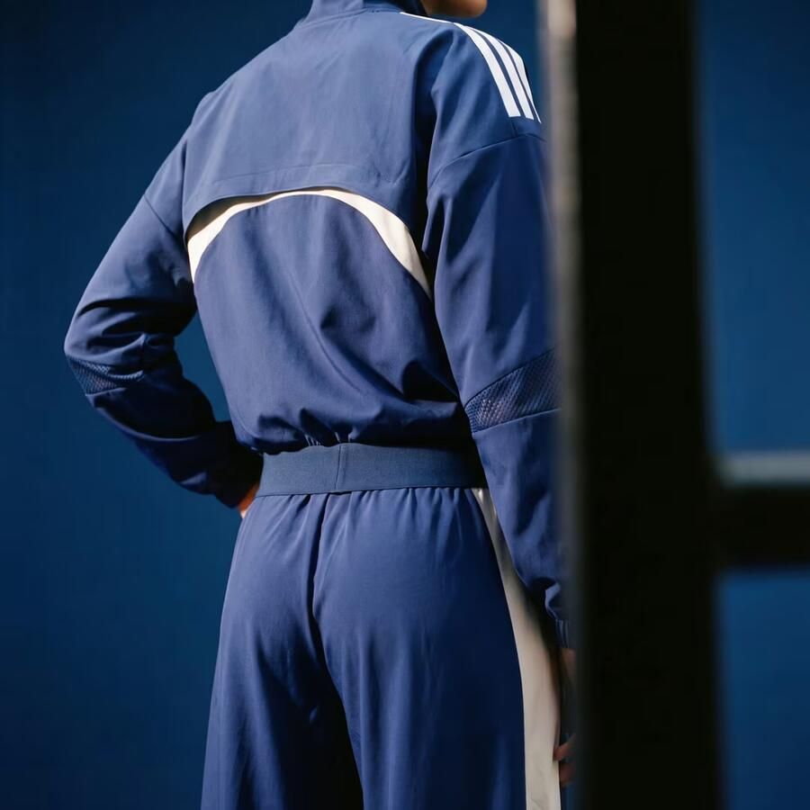 Adidas Hyperglam 3-Stripes Color Block Woven Sportshirt met Korte Rits - Foto 3