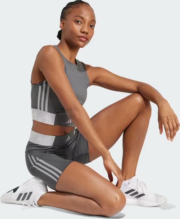 Adidas Hyperglam Racer Tank Top Grey Six Glory Grey- Dames Grey Six Glory Grey - Foto 3