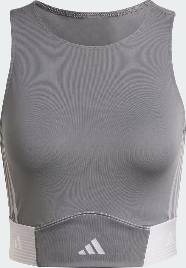 Adidas Hyperglam Racer Tank Top Grey Six Glory Grey- Dames Grey Six Glory Grey - Foto 2