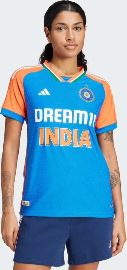 Adidas India Cricket T20i Shirt Blauw- Dames Blauw - Foto 6