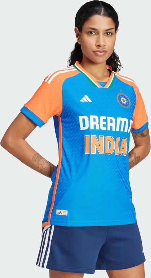 Adidas India Cricket T20i Shirt Blauw- Dames Blauw - Foto 4