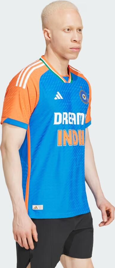 Adidas India Cricket T20i Shirt Blauw- Heren Blauw - Foto 4