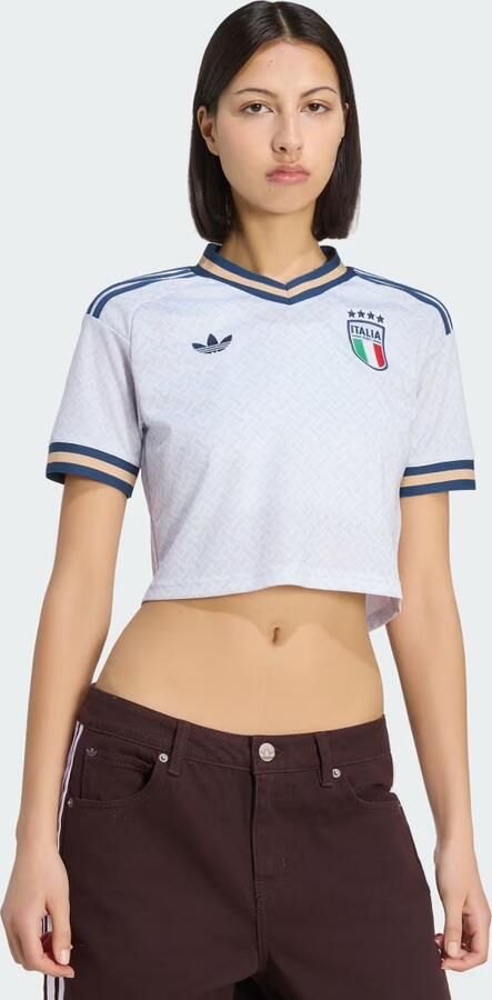 Adidas T-shirt Korte Mouw Away Crop Italy Football Jersey