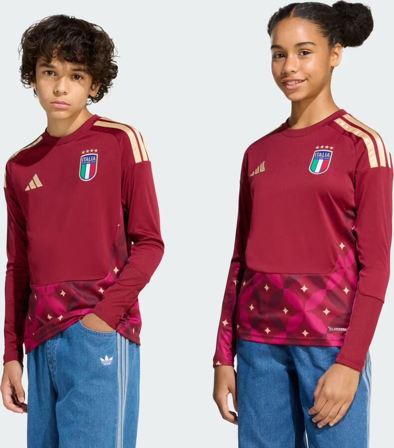Adidas Italië 26 Thuis Keepersshirt met Lange Mouwen Kids