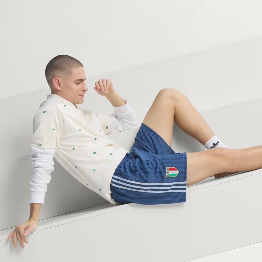 Adidas Originals loose fit tricotshort met FIGC-applicatie - Foto 4