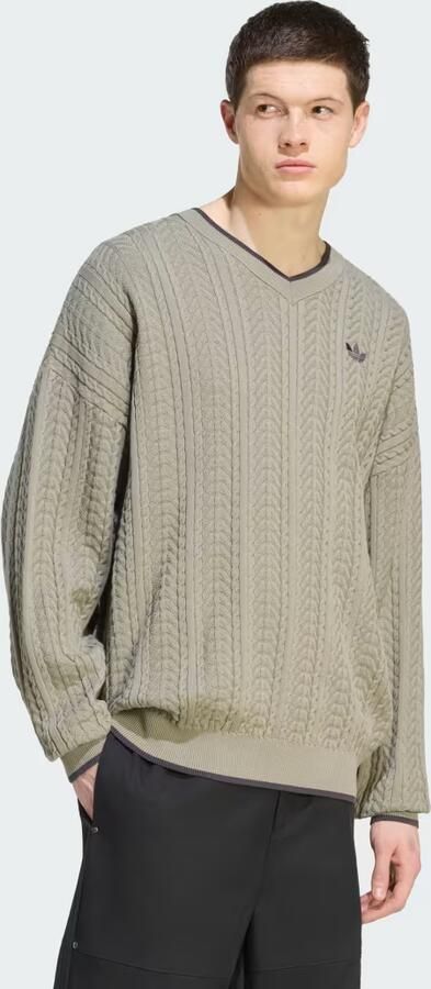Adidas Kabelgebreide Trui met V-hals