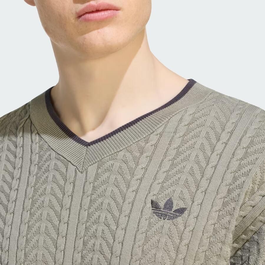 Adidas Kabelgebreide Trui met V-hals - Foto 2