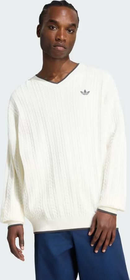 Adidas Kabelgebreide Trui met V-hals