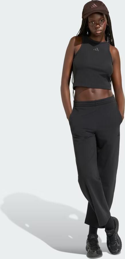 Adidas Sportswear Kort tanktop van katoenmix in fijnrib - Foto 5