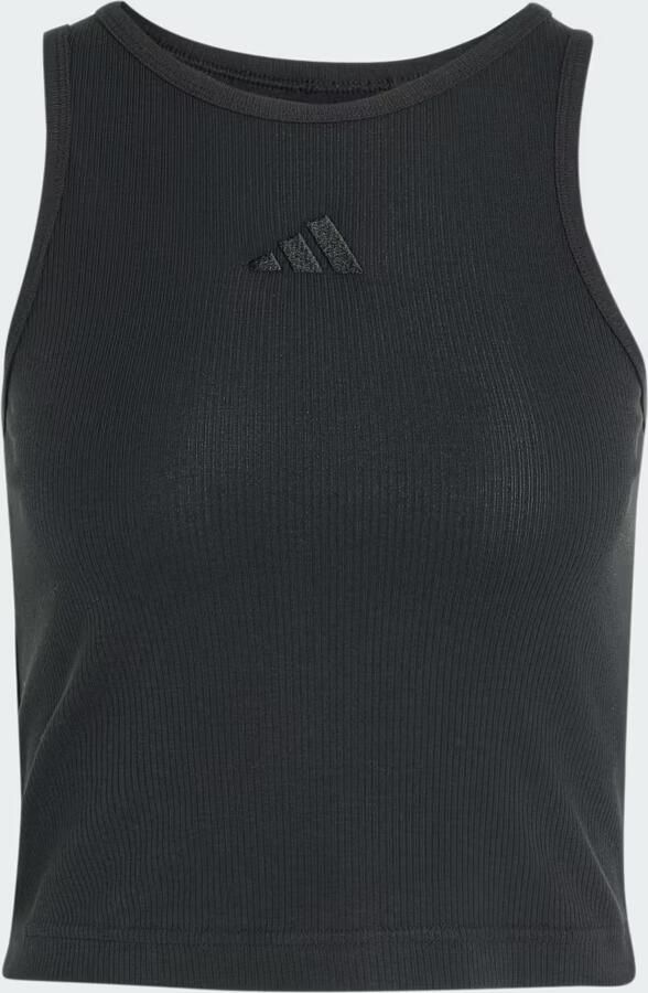 Adidas Sportswear Kort tanktop van katoenmix in fijnrib - Foto 4