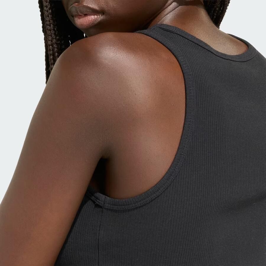 Adidas Sportswear Kort tanktop van katoenmix in fijnrib - Foto 3