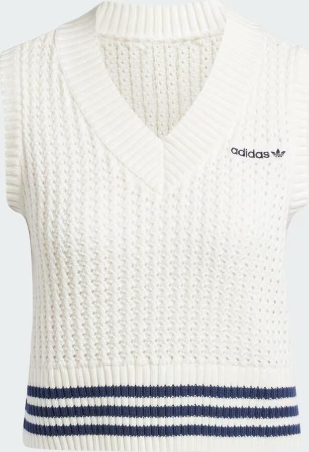 Adidas Originals Witte Gebreide Gilet Jas Vrouwen White Dames - Foto 4