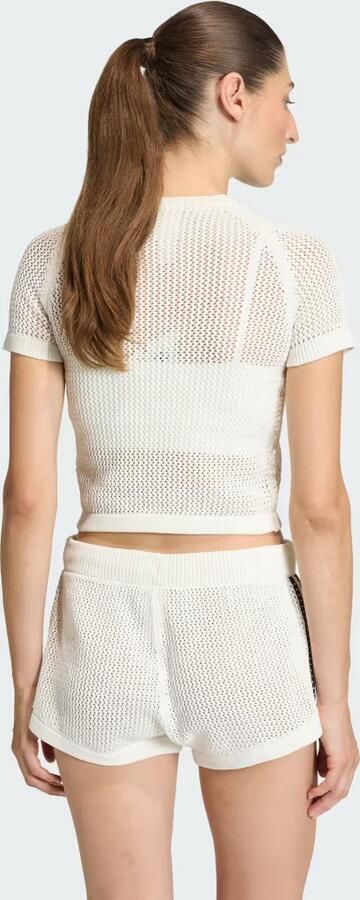 Adidas Originals Crochet Slim T-Shirt Wit- Dames Wit - Foto 7