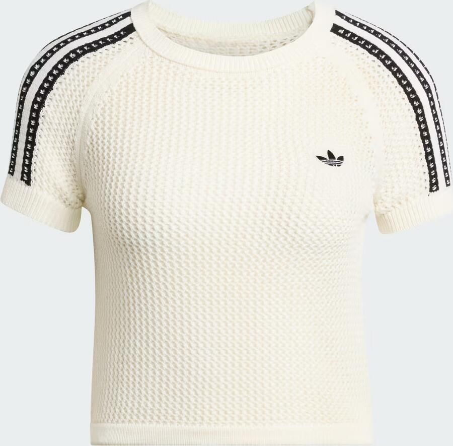 Adidas Originals Crochet Slim T-Shirt Wit- Dames Wit - Foto 4