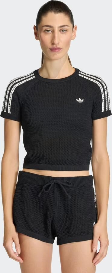 Adidas Originals Crochet Slim T-shirt Zwart- Dames Zwart - Foto 2