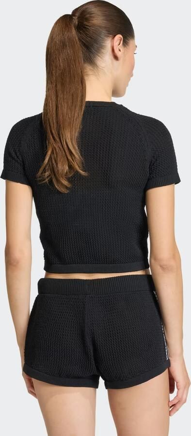 Adidas Originals Crochet Slim T-shirt Zwart- Dames Zwart - Foto 6