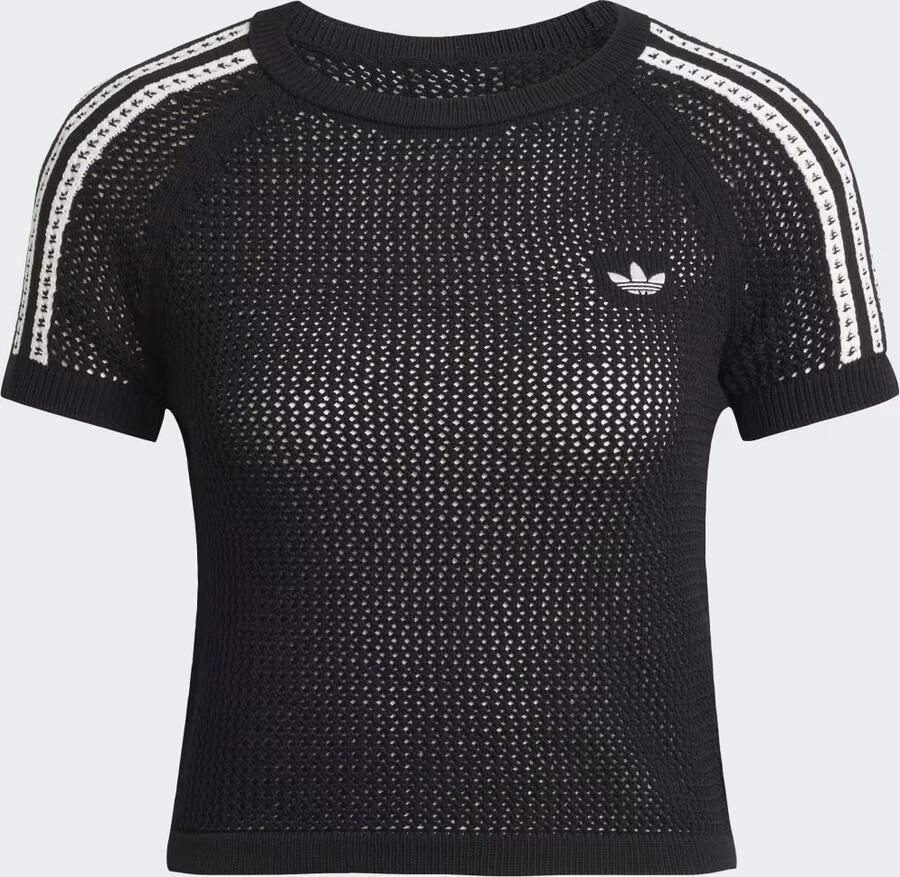 Adidas Originals Crochet Slim T-shirt Zwart- Dames Zwart - Foto 4