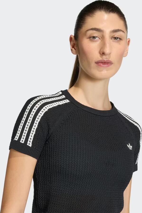 Adidas Originals Crochet Slim T-shirt Zwart- Dames Zwart - Foto 5