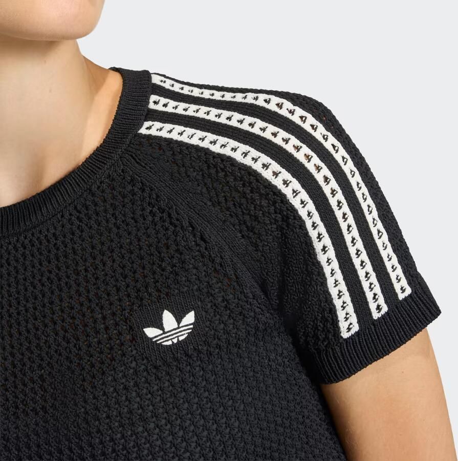 Adidas Originals Crochet Slim T-shirt Zwart- Dames Zwart - Foto 3