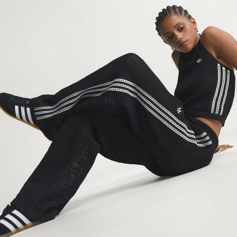 Adidas Originals Crochet Wide Leg Joggers Zwart- Dames Zwart