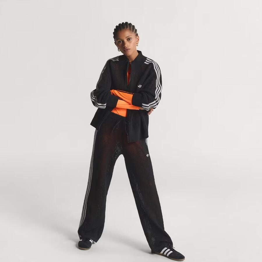 Adidas Originals Crochet Wide Leg Joggers Zwart- Dames Zwart - Foto 3