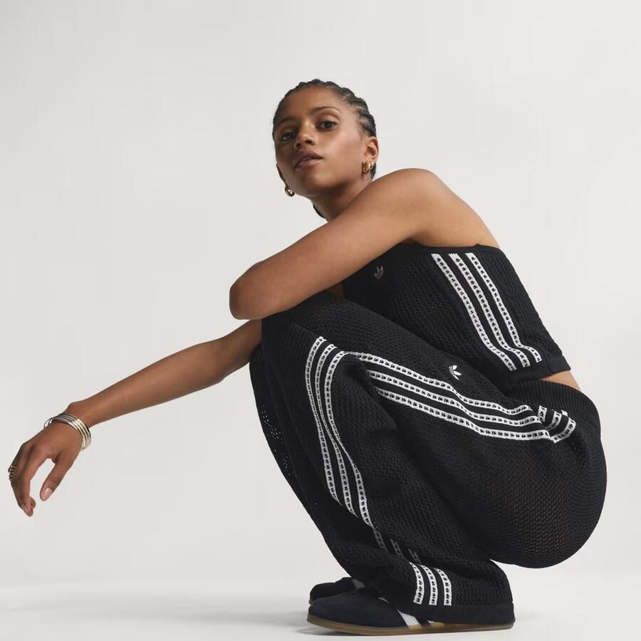 Adidas Originals Crochet Wide Leg Joggers Zwart- Dames Zwart - Foto 4