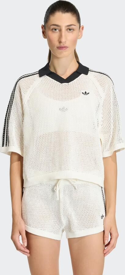 Adidas Originals losse fit poloshirt in brei-look