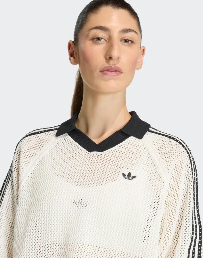 Adidas Originals losse fit poloshirt in brei-look - Foto 3