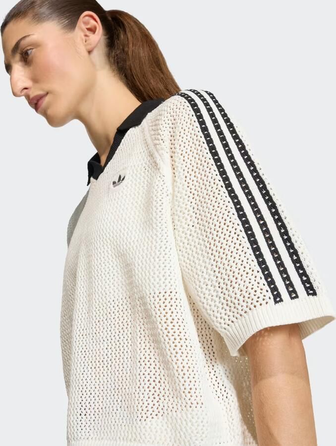 Adidas Originals losse fit poloshirt in brei-look - Foto 4