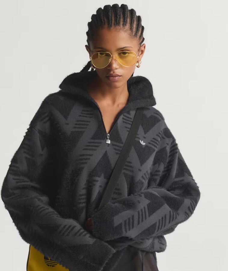 Adidas KNITTED SWEATER MET HALFLANGE RITS