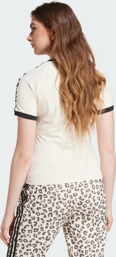 Adidas Originals Leopard 3-Stripes T-shirt Wit- Dames Wit