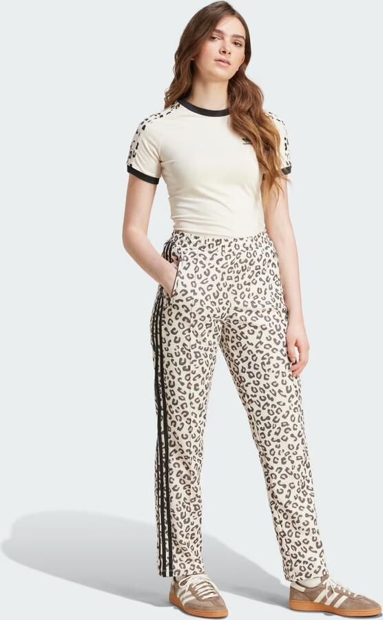Adidas Originals Leopard 3-Stripes T-shirt Wit- Dames Wit - Foto 5