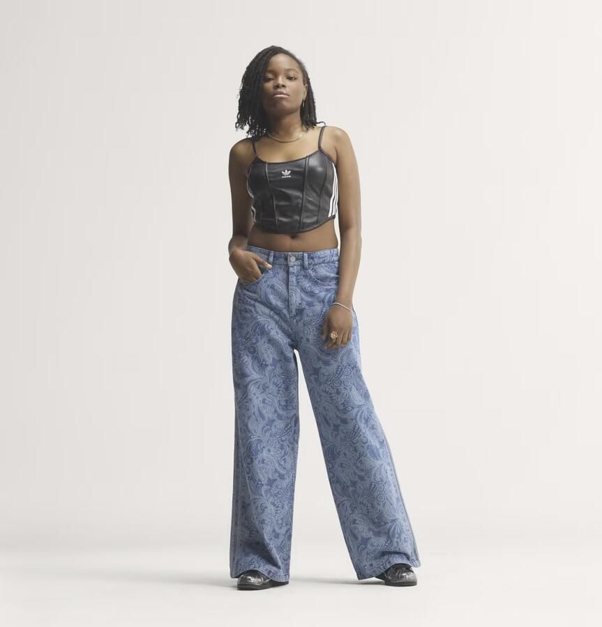 Adidas LIBERTY LONDON FIREBIRD MID RISE STRAIGHT DENIM BROEK - Foto 3