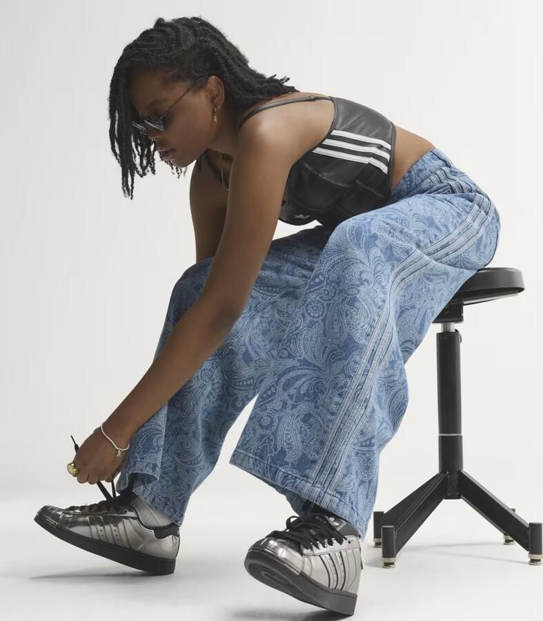 Adidas LIBERTY LONDON FIREBIRD MID RISE STRAIGHT DENIM BROEK - Foto 5