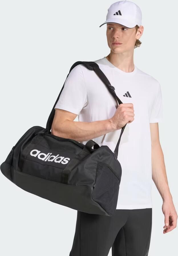 Adidas Originals Linear Duffel M Unisex Sporttassen & Gymbags zwart Maat ONE SIZE Accessoires - Foto 4