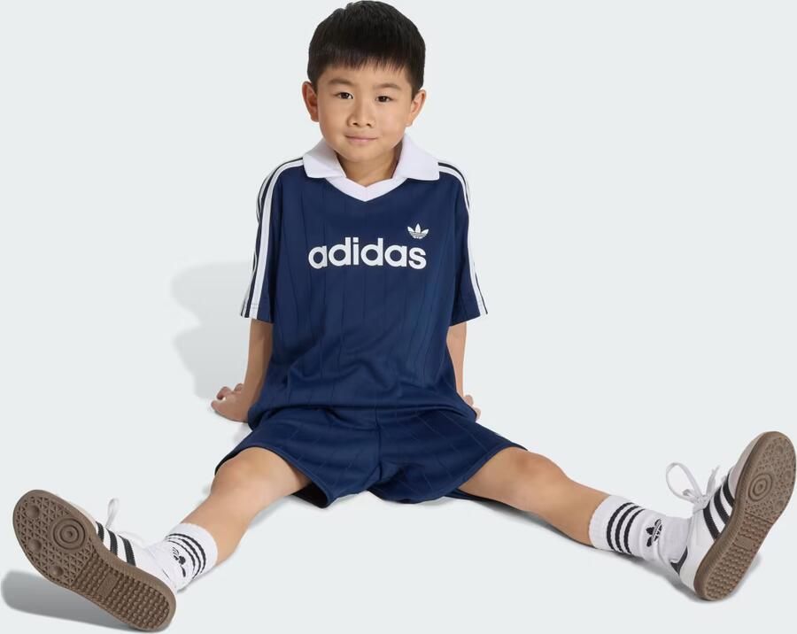 Adidas Originals Pinstripe T-Shirt Shorts Set Children Blauw Kind Blauw - Foto 3