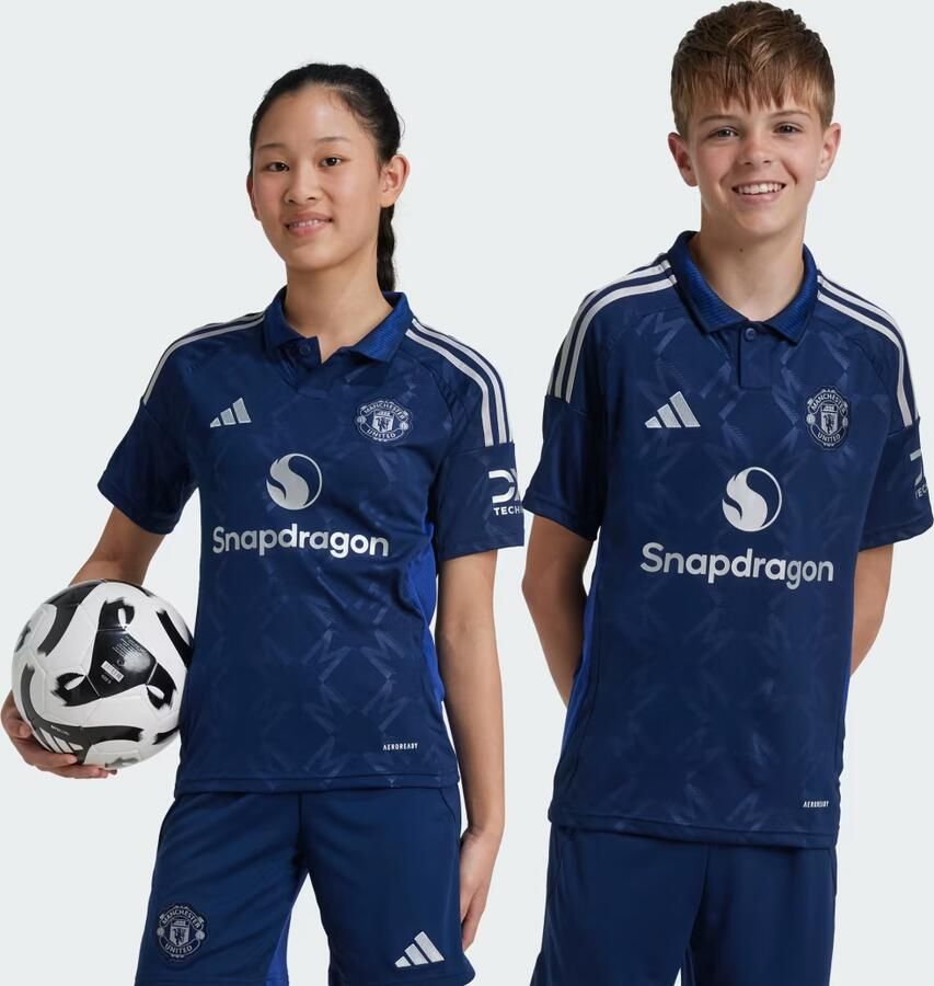 Adidas Perfor ce junior chester United voetbalshirt Sport t-shirt Blauw Polyester Polokraag 140