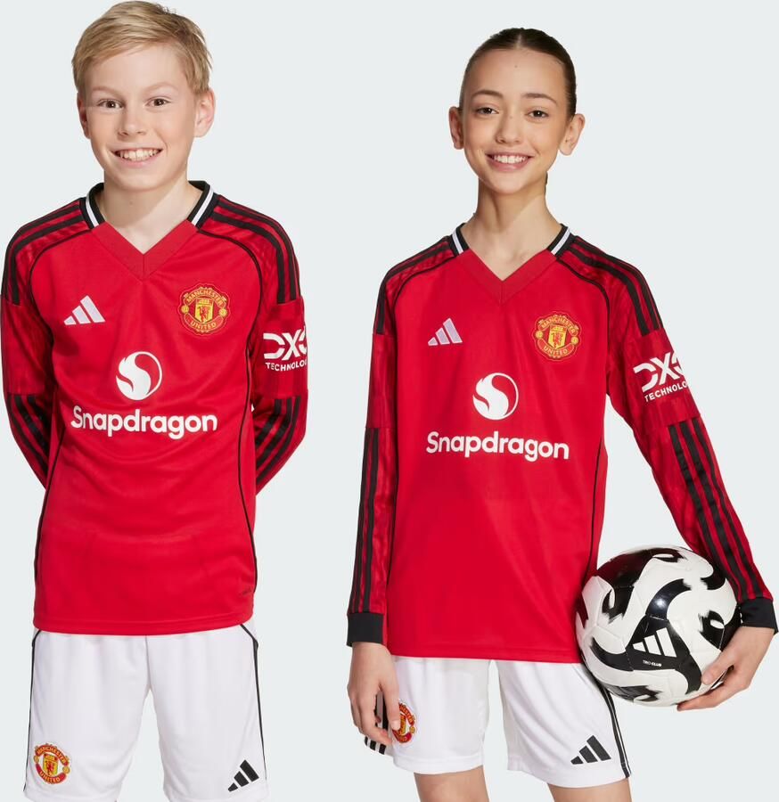 Adidas chester United 25 26 Long Sleeve Thuisshirt Kids