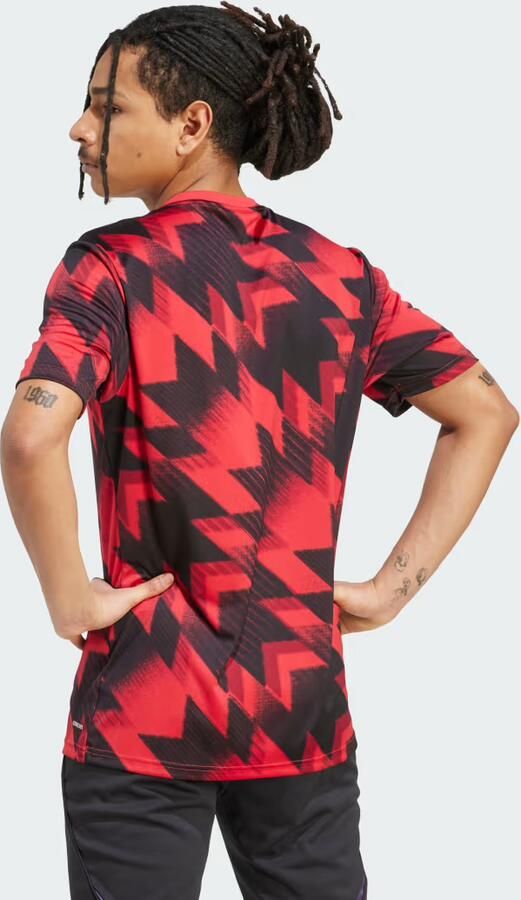 Adidas T-shirt Korte Mouw T-Shirt Manchester United 25 26 Pré-Match Slim rouge - Foto 4