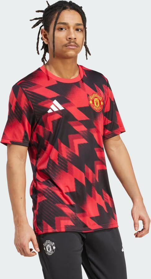 Adidas T-shirt Korte Mouw T-Shirt Manchester United 25 26 Pré-Match Slim rouge - Foto 5