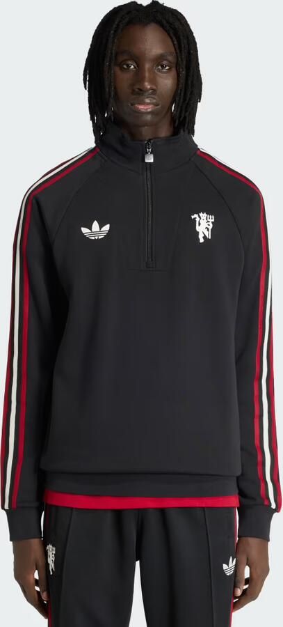 Adidas Manchester United Originals Sweatshirt met Halflange Rits