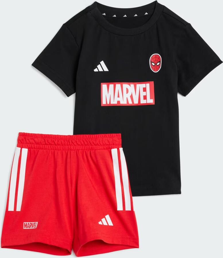 Adidas Spider- T-Shirt Shorts Set Infant Zwart - Foto 6