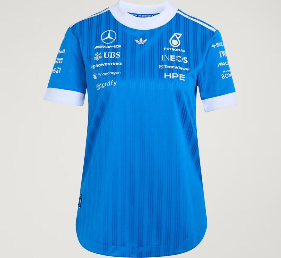 Adidas MERCEDES AMG PETRONAS FORMULA 1 TEAM BLUE WONDER AUTHENTIEK COUREURSSHIRT - Foto 5