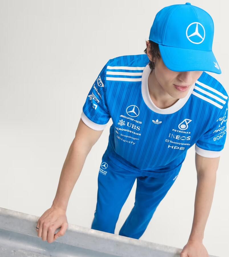 Adidas MERCEDES AMG PETRONAS FORMULA 1 TEAM BLUE WONDER AUTHENTIEK COUREURSSHIRT