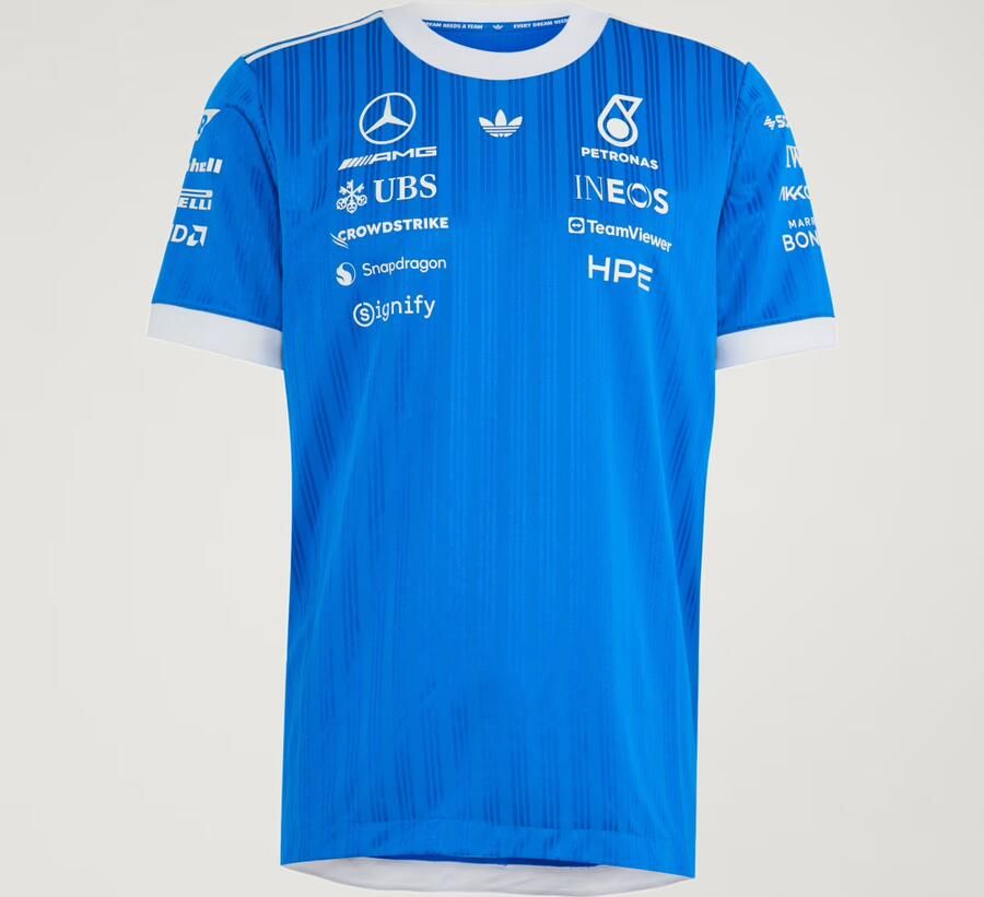 Adidas MERCEDES AMG PETRONAS FORMULA 1 TEAM BLUE WONDER AUTHENTIEK COUREURSSHIRT - Foto 6