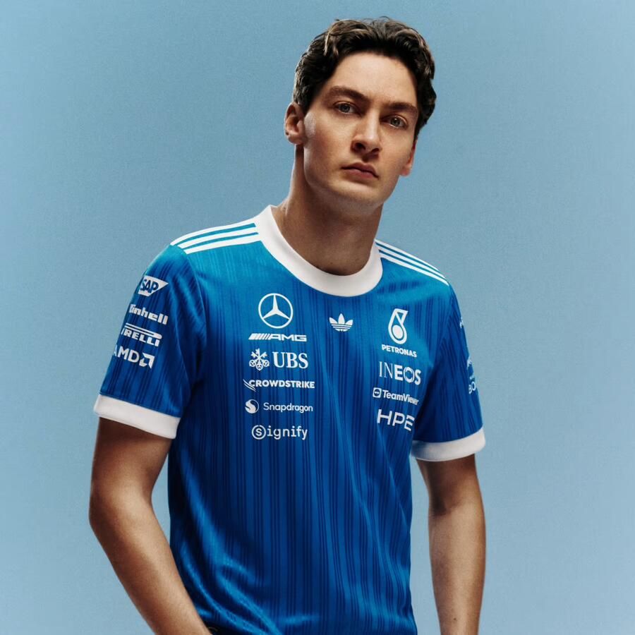 Adidas MERCEDES AMG PETRONAS FORMULA 1 TEAM BLUE WONDER AUTHENTIEK COUREURSSHIRT - Foto 3