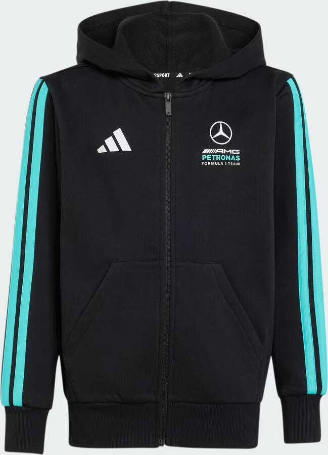 Adidas MERCEDES AMG PETRONAS FORMULA 1 TEAM DNA HOODIE MET LANGE RITSSLUITING